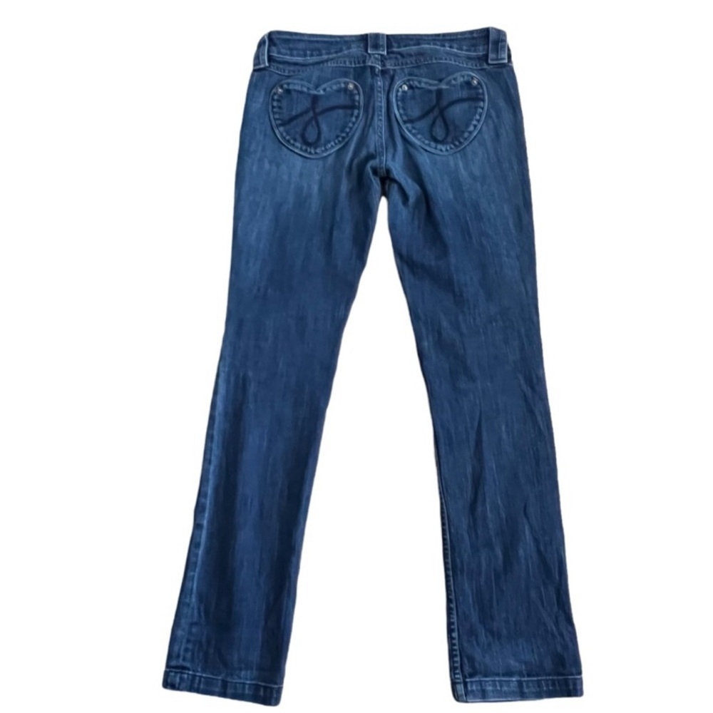 Vintage Y2K Juicy Couture Low Rise Straight Leg Jeans Heart Pockets size 30